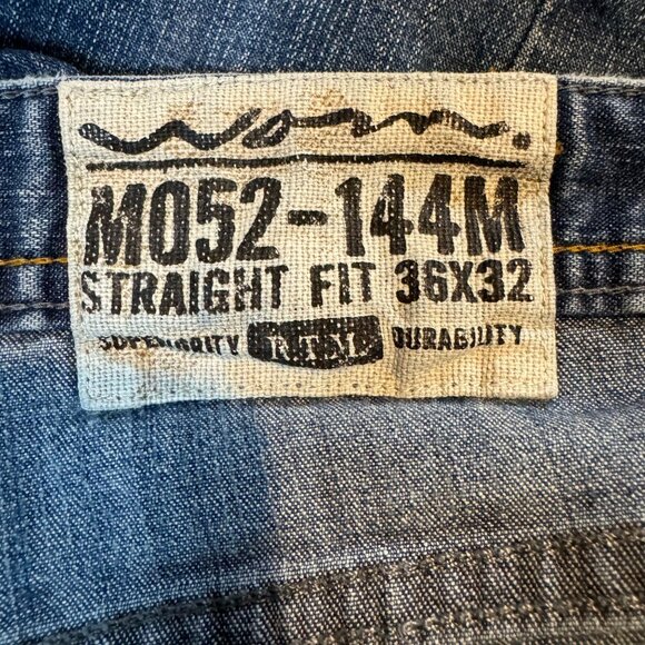 Well Worn Straight Fit Jeans Mens Blue M052-144M Cotton Denim Size 36x32 - Picture 6 of 13